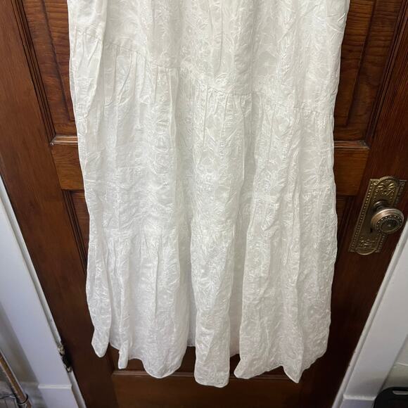 Club Monaco Tiered Travellers Maxi Dress Size 0 White Women's Light - Picture 14 of 16